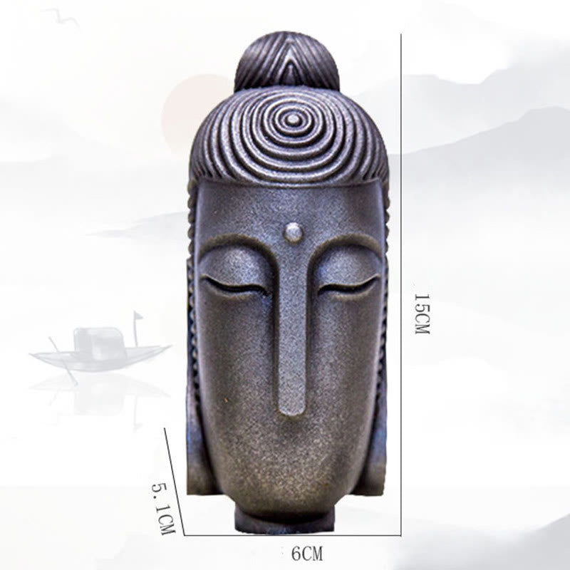 Mythstone Closed Eyes Meditating Buddha Iron Powder Rust Cast Resin Statue Home Decoration