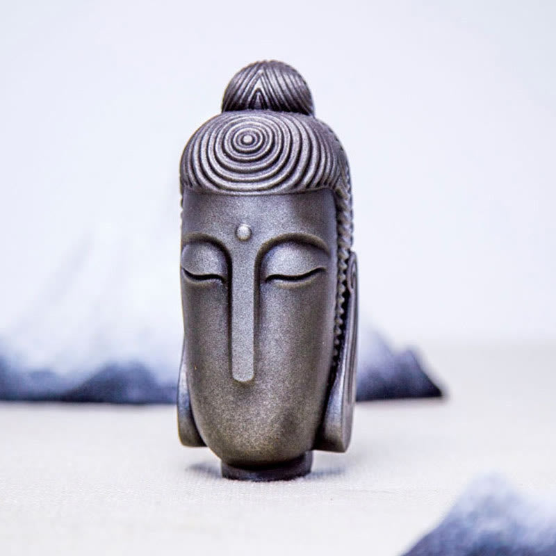 Mythstone Closed Eyes Meditating Buddha Iron Powder Rust Cast Resin Statue Home Decoration