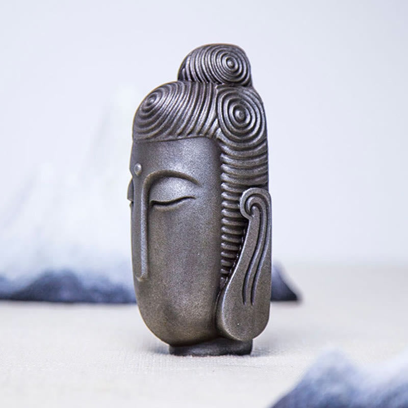 Mythstone Closed Eyes Meditating Buddha Iron Powder Rust Cast Resin Statue Home Decoration