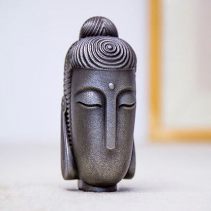 Mythstone Closed Eyes Meditating Buddha Iron Powder Rust Cast Resin Statue Home Decoration