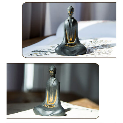 Mythstone Handmade Sakyamuni Buddha Iron Powder Rust Cast Resin Statue Home Decoration