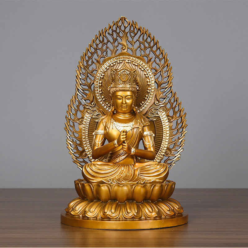 Mythstone Tathagata Buddha Figurine Serenity Copper Statue Home Offering Decoration