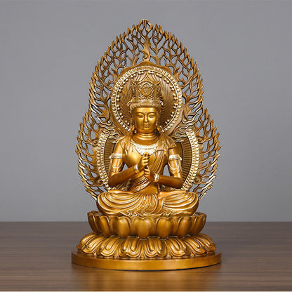 Mythstone Tathagata Buddha Figurine Serenity Copper Statue Home Offering Decoration