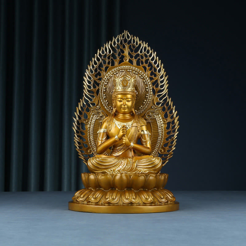 Mythstone Tathagata Buddha Figurine Serenity Copper Statue Home Offering Decoration