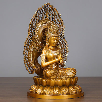 Mythstone Tathagata Buddha Figurine Serenity Copper Statue Home Offering Decoration