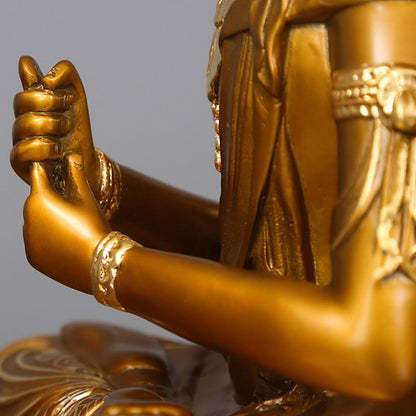 Mythstone Tathagata Buddha Figurine Serenity Copper Statue Home Offering Decoration