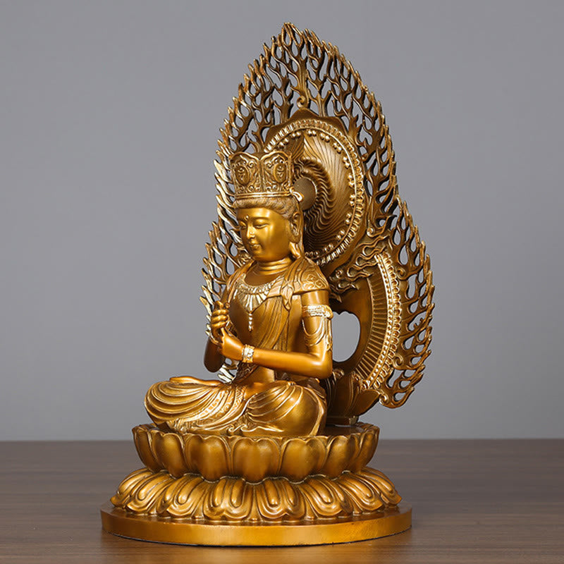 Mythstone Tathagata Buddha Figurine Serenity Copper Statue Home Offering Decoration