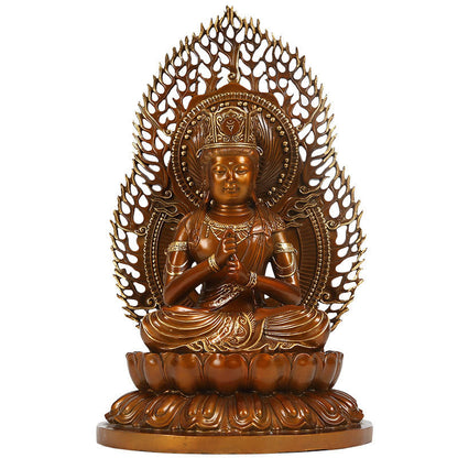 Mythstone Tathagata Buddha Figurine Serenity Copper Statue Home Offering Decoration