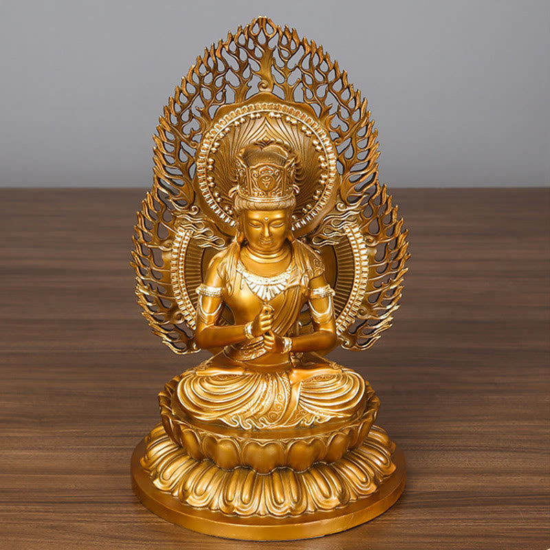 Mythstone Tathagata Buddha Figurine Serenity Copper Statue Home Offering Decoration