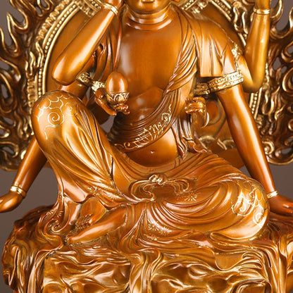 Mythstone Kwan Yin Avalokitesvara Success Brass Copper Statue Home Desk Altar Decoration