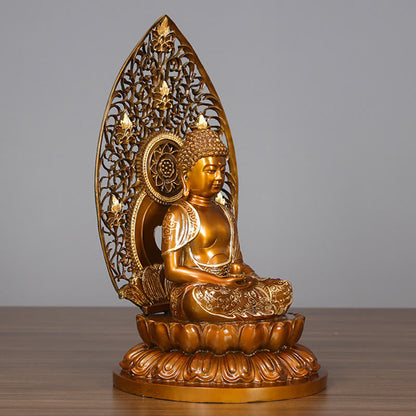 Mythstone Sakyamuni Amitabha Medicine Buddha Figurine Serenity Copper Statue Home Offering Decoration