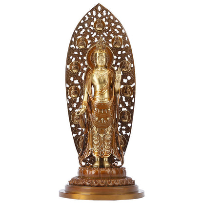 Mythstone Kwan Yin Avalokitesvara Aura Harmony Brass Copper Statue Home Desk Decoration