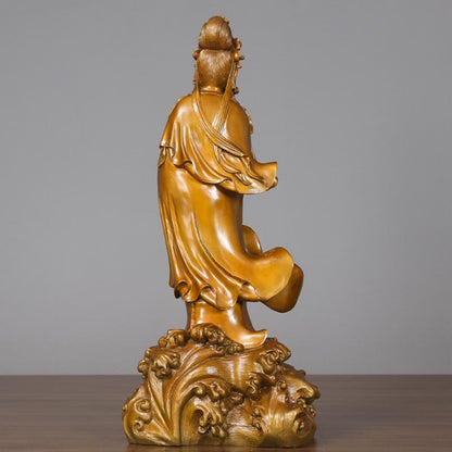 Mythstone Kwan Yin Avalokitesvara Holding A Vase Brass Harmony Copper Statue Home Decoration