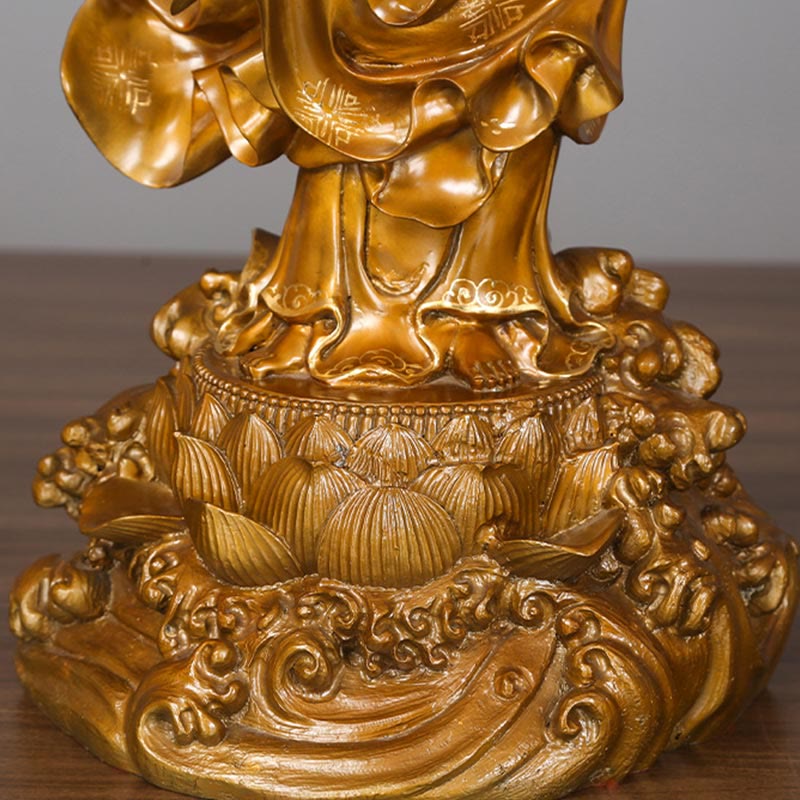 Mythstone Kwan Yin Avalokitesvara Holding A Vase Brass Harmony Copper Statue Home Decoration