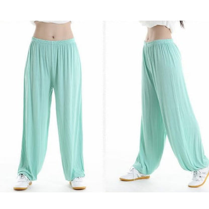 Pantalones unisex de modal para práctica de tai chi y qigong con cintura elástica de verano Mythstone 