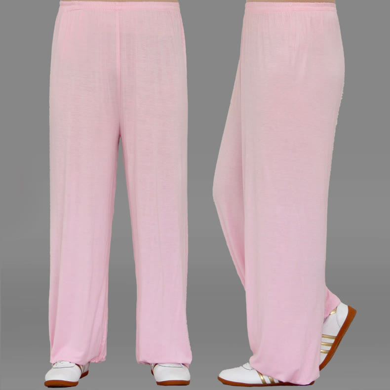 Pantalones unisex de modal para práctica de tai chi y qigong con cintura elástica de verano Mythstone 