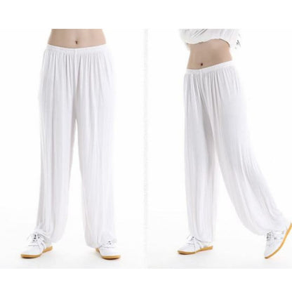 Pantalones unisex de modal para práctica de tai chi y qigong con cintura elástica de verano Mythstone 