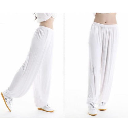 Pantalones unisex de modal para práctica de tai chi y qigong con cintura elástica de verano Mythstone 