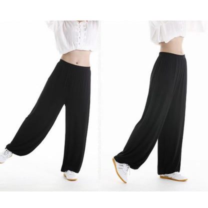 Pantalones unisex de modal para práctica de tai chi y qigong con cintura elástica de verano Mythstone 