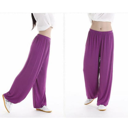 Pantalones unisex de modal para práctica de tai chi y qigong con cintura elástica de verano Mythstone 