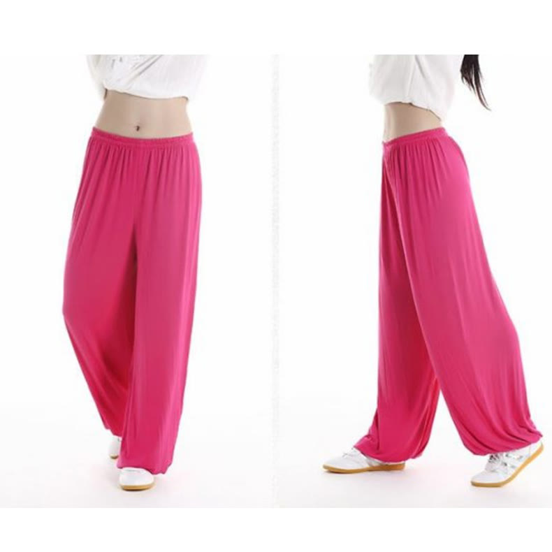 Pantalones unisex de modal para práctica de tai chi y qigong con cintura elástica de verano Mythstone 