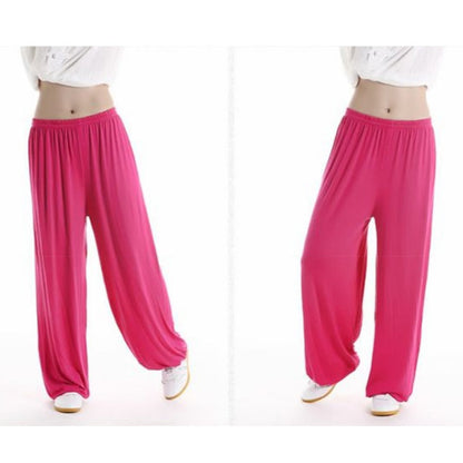 Pantalones unisex de modal para práctica de tai chi y qigong con cintura elástica de verano Mythstone 