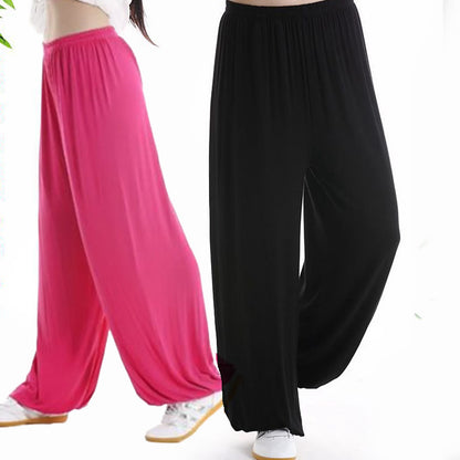 Pantalones unisex de modal para práctica de tai chi y qigong con cintura elástica de verano Mythstone 