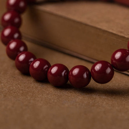 Mythstone Natural Cinnabar Heart Sutra Blessing Bracelet