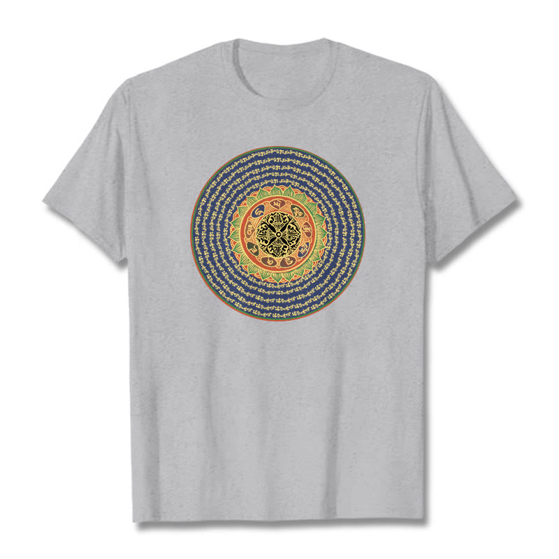 Mythstone 108 Om Mani Padme Hum Mantra camiseta sánscrita 