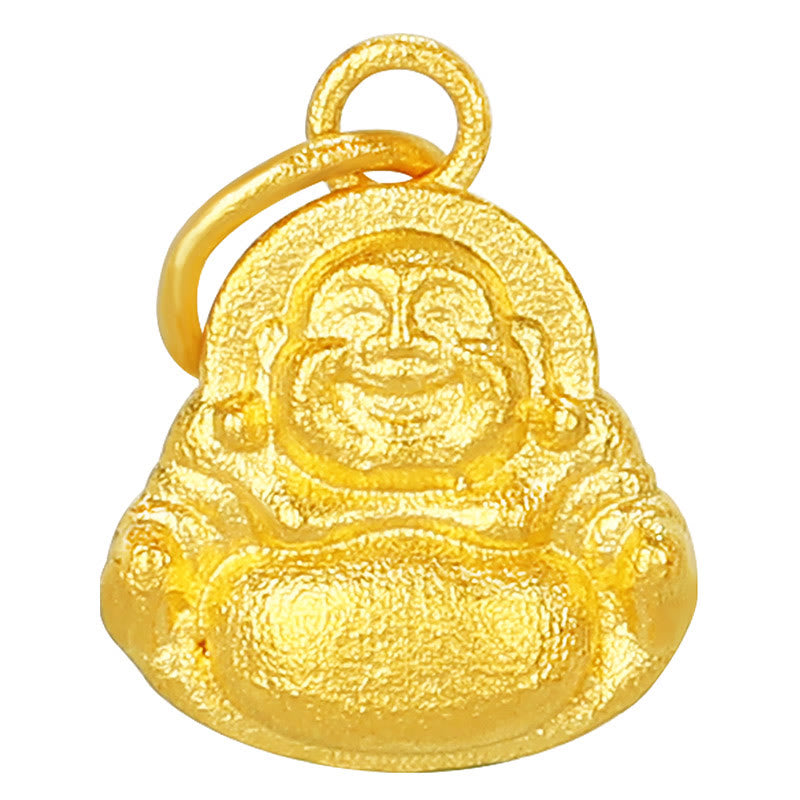 Mythstone 999 Gold Mini Laughing Buddha Luck Wealth Necklace Pendant