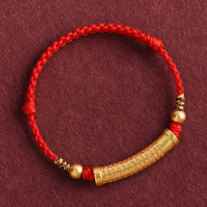 Pulsera de tobillo con cuerda de protección y fuerza del Sutra del corazón de aleación hecha a mano de Mythstone