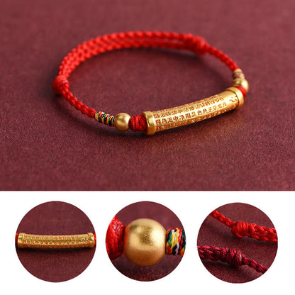 Pulsera de tobillo con cuerda de protección y fuerza del Sutra del corazón de aleación hecha a mano de Mythstone