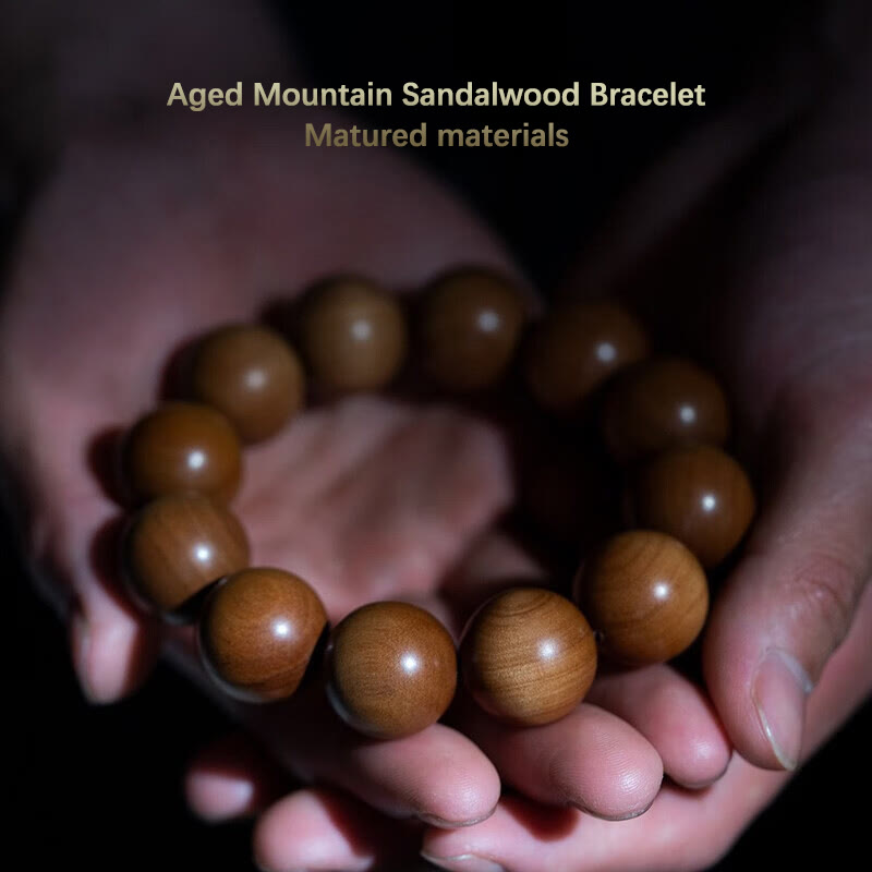 Mythstone Mysore Sandalwood Wood Bead Healing Mala Bracelet