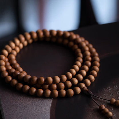 Mythstone Mysore Sandalwood Wood Bead Healing Mala Bracelet