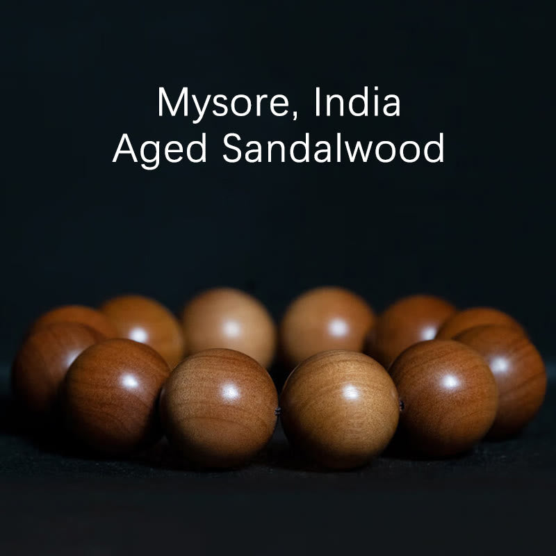 Mythstone Mysore Sandalwood Wood Bead Healing Mala Bracelet