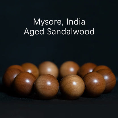 Mythstone Mysore Sandalwood Wood Bead Healing Mala Bracelet