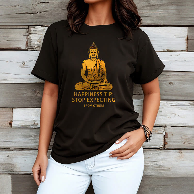 Camiseta Buda "Deja de esperar de los demás" de Mythstone 