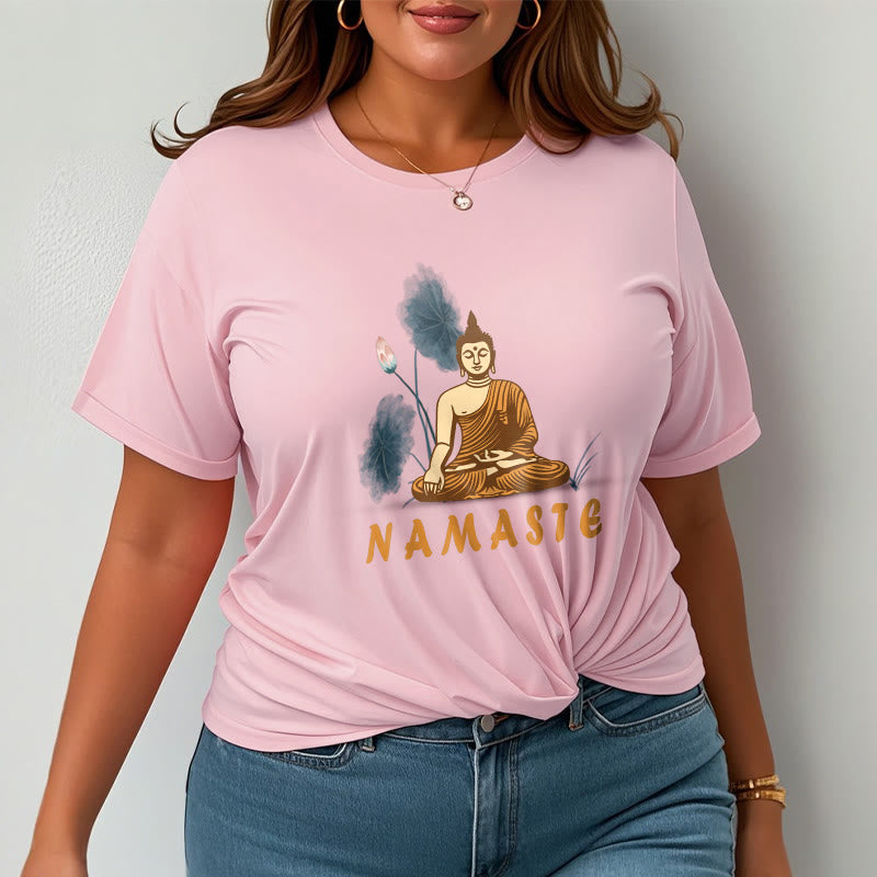 Mythstone NAMASTE Buddha Lotus Leaf Tee T-shirt