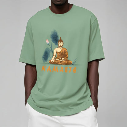 Mythstone NAMASTE Buddha Lotus Leaf Tee T-shirt