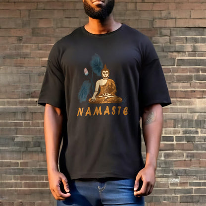 Mythstone NAMASTE Buddha Lotus Leaf Tee T-shirt