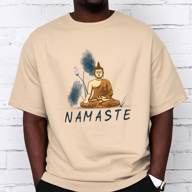 Mythstone NAMASTE Buddha Lotus Leaf Tee T-shirt