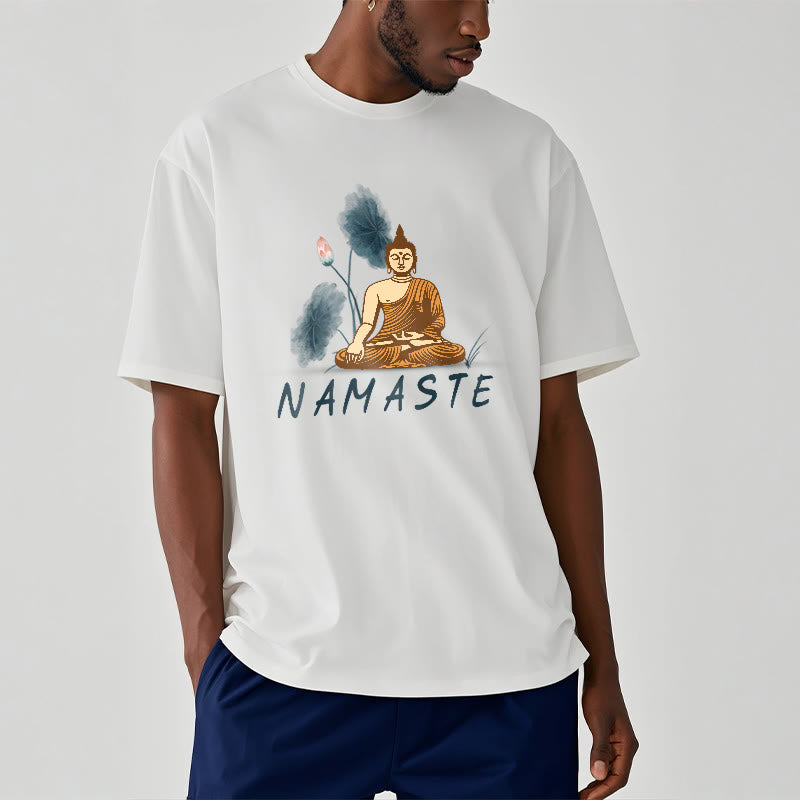 Mythstone NAMASTE Buddha Lotus Leaf Tee T-shirt