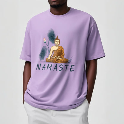 Mythstone NAMASTE Buddha Lotus Leaf Tee T-shirt