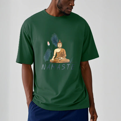 Mythstone NAMASTE Buddha Lotus Leaf Tee T-shirt