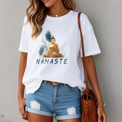 Mythstone NAMASTE Buddha Lotus Leaf Tee T-shirt