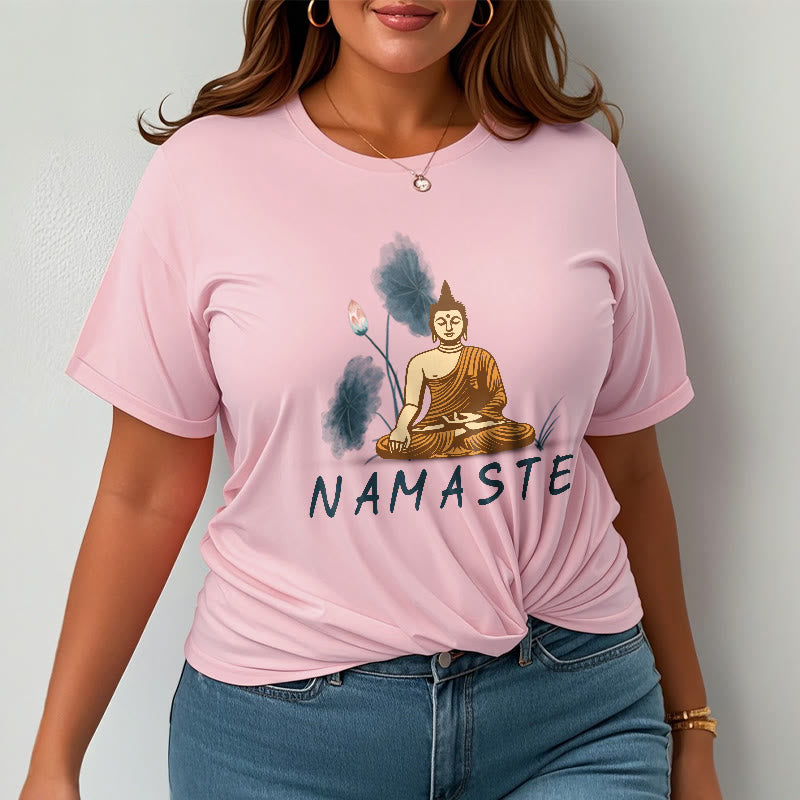 Mythstone NAMASTE Buddha Lotus Leaf Tee T-shirt