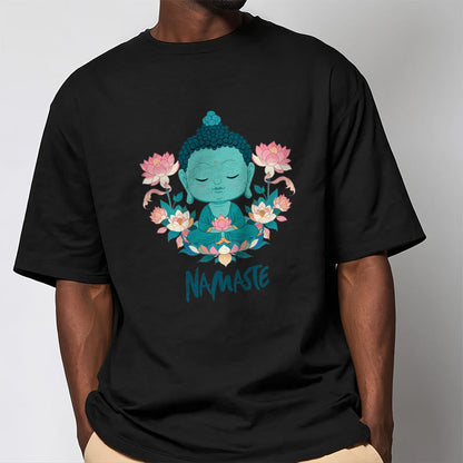 Mythstone NAMASTE Buddha Lotus Meditation Tee T-shirt