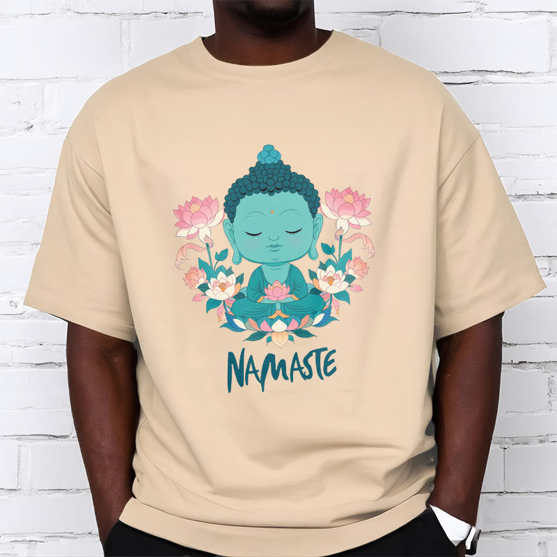 Mythstone NAMASTE Buddha Lotus Meditation Tee T-shirt