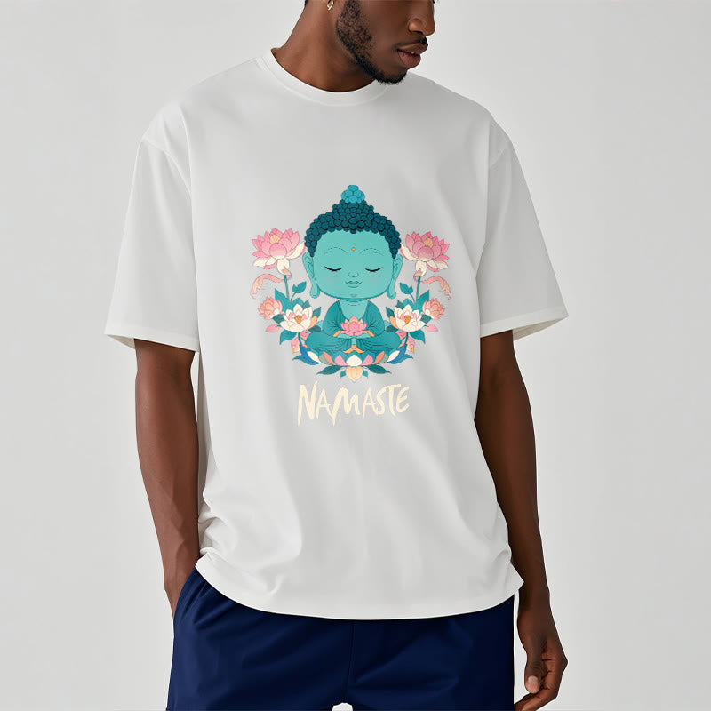 Mythstone NAMASTE Buddha Lotus Meditation Tee T-shirt