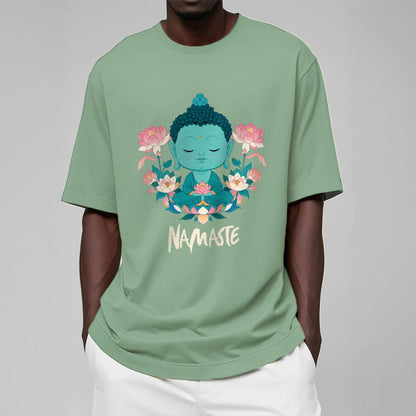 Mythstone NAMASTE Buddha Lotus Meditation Tee T-shirt